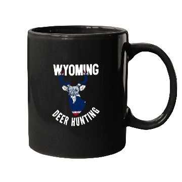 Discover Wyoming Deer Hunting Buck Stag Hunter Mugs