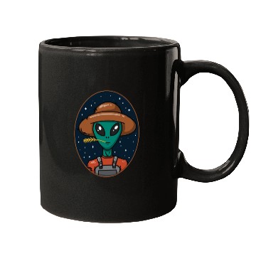 Discover Alien Farmer UFO Funny Farming Mugs