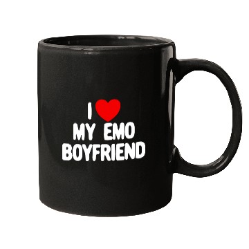 Discover I Love My Emo Boyfriend Red Heart Emo Boyfriendmat Mugs