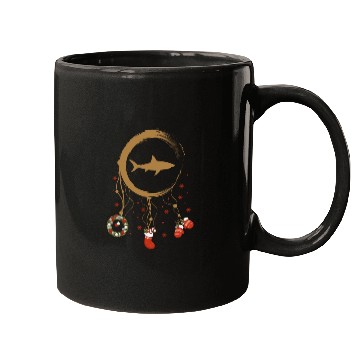 Discover Winter dreamcatcher Christmas Great white shark Mugs