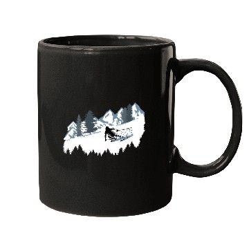 Discover Skier and Mountains, Skiing Mugs