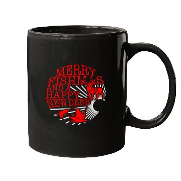 Discover Christmas Mugs, Merry Fishmas And Happy New Deer