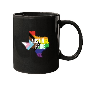Discover Austin Pride Gay Lesbian Queer Texas Rainbow Flag Mugs