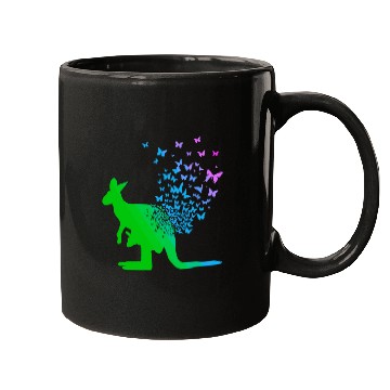 Discover Butterfly & Kangaroo In Nature Australia Kangaroo Mugs