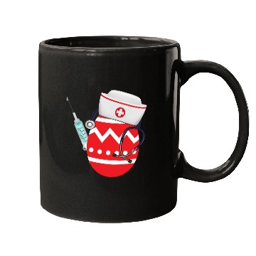 Discover Funny Easter Egg Nurse Stethoscope Syringe RN Mugs