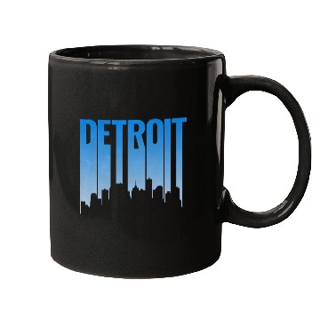 Discover Detroit Michigan Skyline Mugs