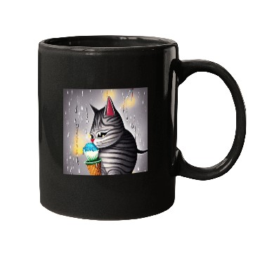 Discover cut cat love ice cream Mugs