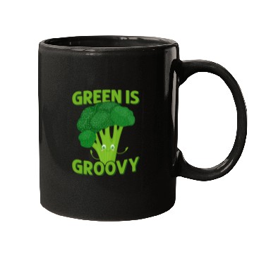 Discover Green Is Groovy Broccoli Vegetable Mugs