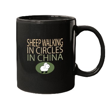 Discover SHEEP WALKING IN CIRCLES IN CHINA Mugs