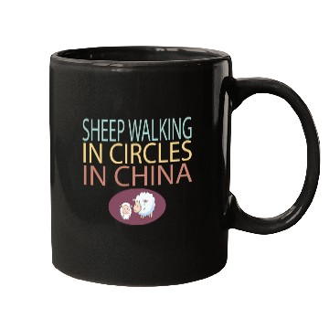 Discover SHEEP WALKING IN CIRCLES IN CHINA Mugs