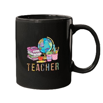 Discover Cute Teacher Leopard Print Globe First Day of Mugs