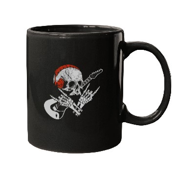 Discover Halloween Guitar Player Skeleton Music Mugs