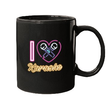 Discover Karaoke Singer Heart 80s Retro I Mugs