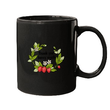 Discover Thank you berry much, cute pun with strawberry Mugs