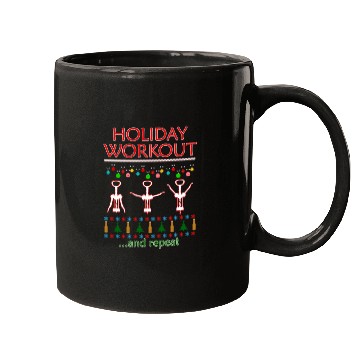 Discover Holiday Workout Drink And Repeat Wine Christmas Mugs