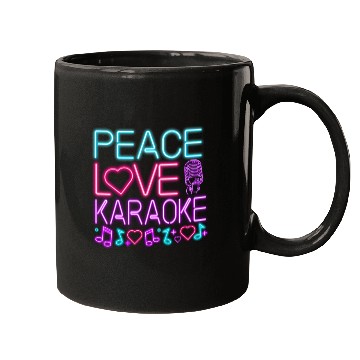 Discover Karaoke Singer 80s Retro Peace Mugs