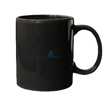Discover Heartbeat Sailing Boat Captain Pulse Funny Sailor Mugs