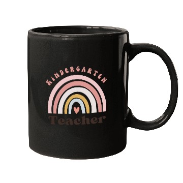Discover Cute "Kindergarten Teacher" Rainbow Boho Mugs