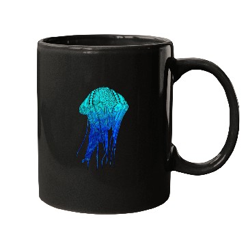 Discover Cool Ocean Blue Tribal Jellyfish Mugs