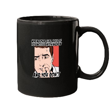 Discover Funny look at THE question that makes men scared Mugs