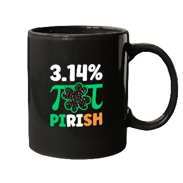 Discover 3.14% PIrish Funny St. Patricks Math Geek Pi Day Mugs