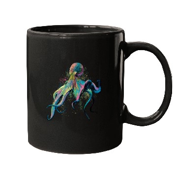 Discover Colorful Inked Octopus Illustration Mugs