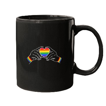 Discover Cool LGBTQ rainbow heart saying Mugs