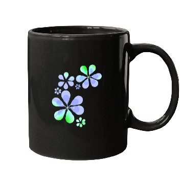 Discover purple flowers pattern shape green Mugs