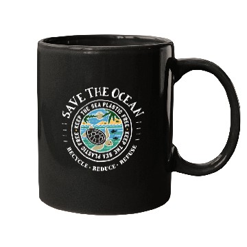 Discover Save The Ocean Keep The Sea Plastic Free Turtle Mugs