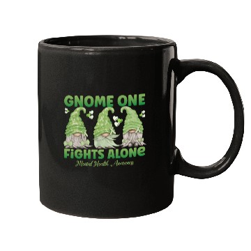 Discover Gnome One Fights Alone Mental Health Mugs
