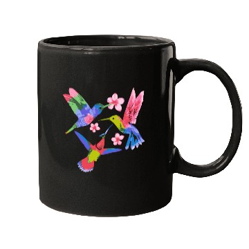 Discover Rainbow Hummingbird Watercolor Colorful Bird Lover Mugs