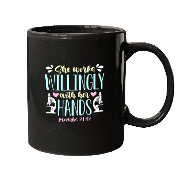 Discover Lab Technician She Works Willingly Medical Science Mugs