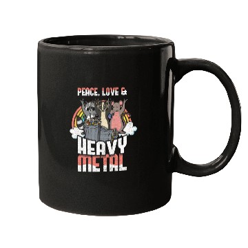 Discover Rock Love Peace Metal Kid Music Heavy Trash Racoon Mugs