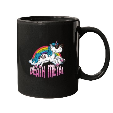 Discover Rainbow Unicorn Love Metal Music Heavy Rocker Mugs