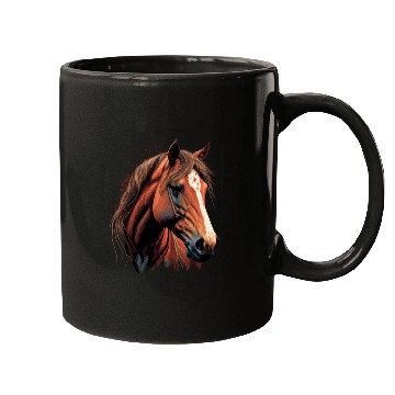 Discover Stunning Horse Head Digital Illustration Mugs
