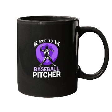 Discover Be Nice To The Baseball Pitcher Hobby Player Mugs