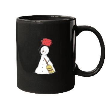 Discover funny snowman with mustache and carrot Mugs