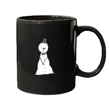 Discover funny snowman with mustache and carrot Mugs
