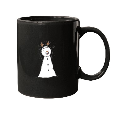 Discover funny snowman with mustache and carrot Mugs