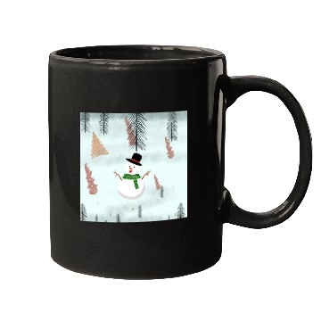 Discover Cute Snowman enjoying snow. Mugs