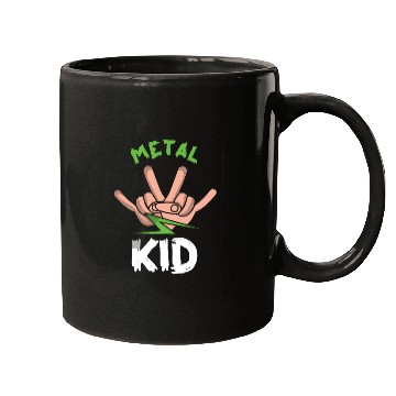 Discover Rocker Sign Rock Hand Metal Kid Metal Lover Mugs