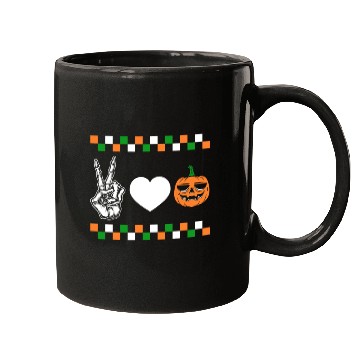Discover Halloween Mugs, Peace Love Pumpkin Skeleton Hand