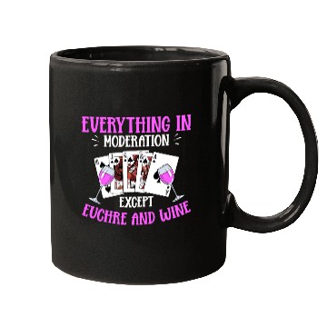 Discover Card Game Wine Euchre Tournament Design for a Mugs