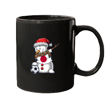Discover Soccer Boy Dabbing Snowman Christmas Jersey Japan Mugs