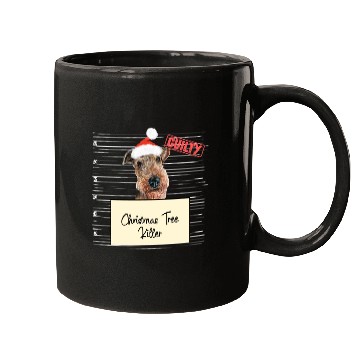 Discover Airedale Terrier christmas funny prison Mugs