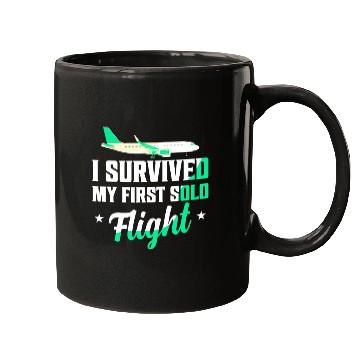 Discover I Survived My First Solo Flight Pilot Mugs