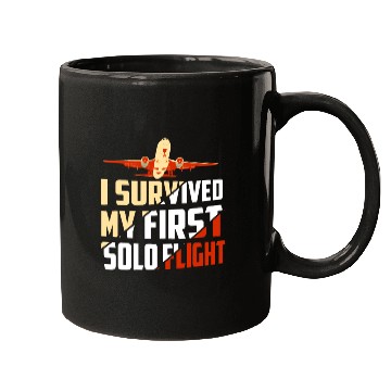 Discover I Survived My First Solo Flight Aviation Mugs
