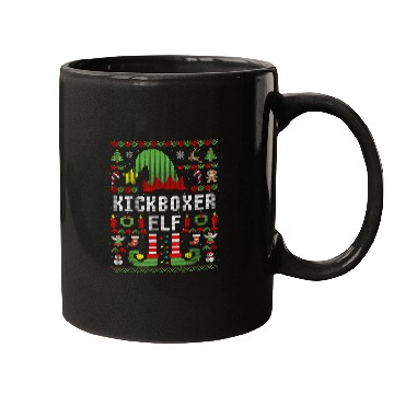 Discover Funny Kickboxer Elf Ugly Christmas Boxing Mugs