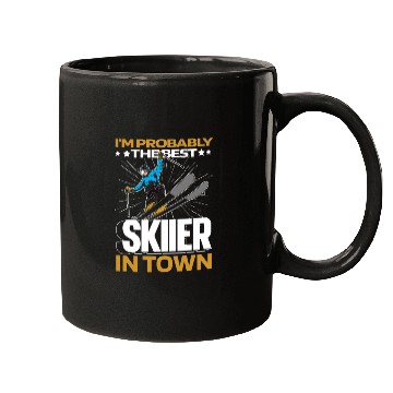 Discover Skiing Skier Funny Mugs