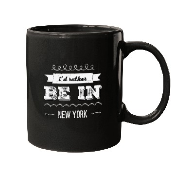 Discover I'd rather be in New York City taxi Broadway Wall Mugs